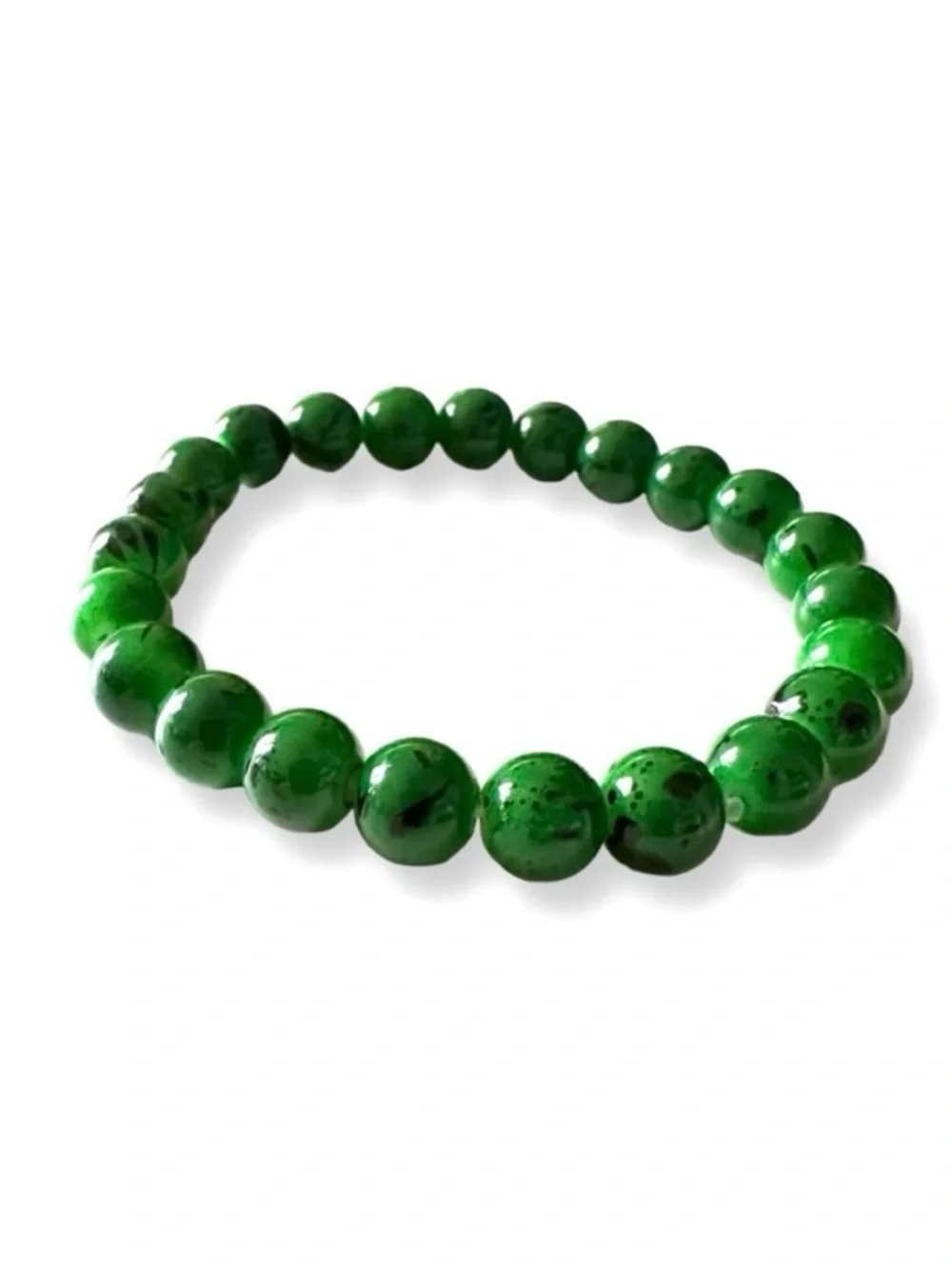 ⭐️ 5 for $25 Glass Crystal Green Beaded Stretch Bracelet Stackable Jewelry